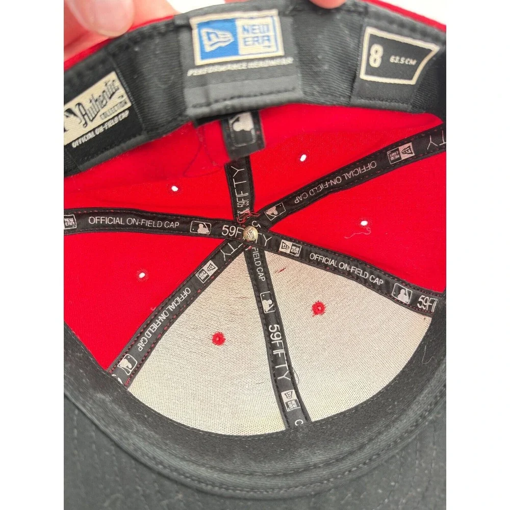 New Era 59FIFTY Cincinnati‎ Reds Baseball Cap Hat 8 Black Red Made in USA MLB